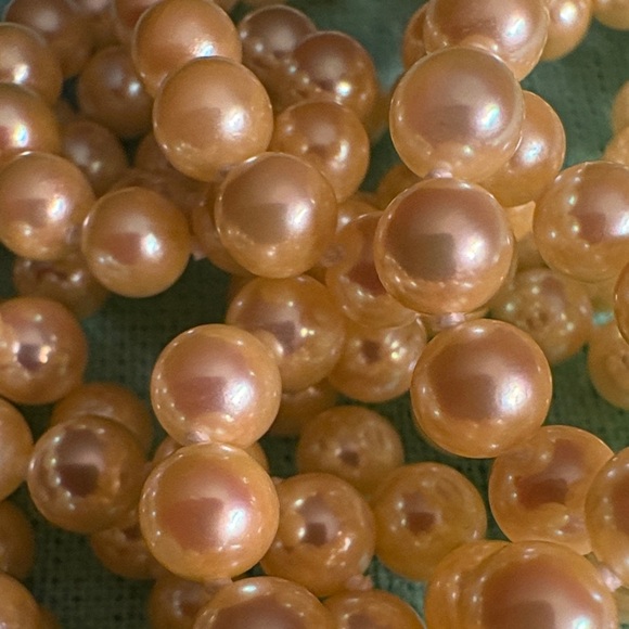 Golden Akoya Pearls, Triple Strand 14K - Picture 8 of 12